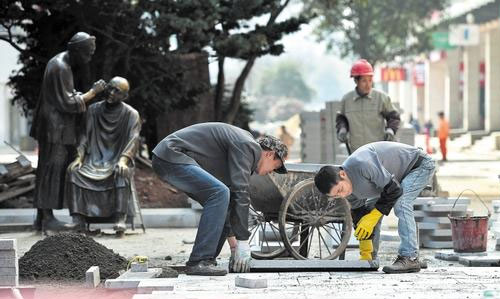 長沙步行街補鍋等雕塑即將回歸