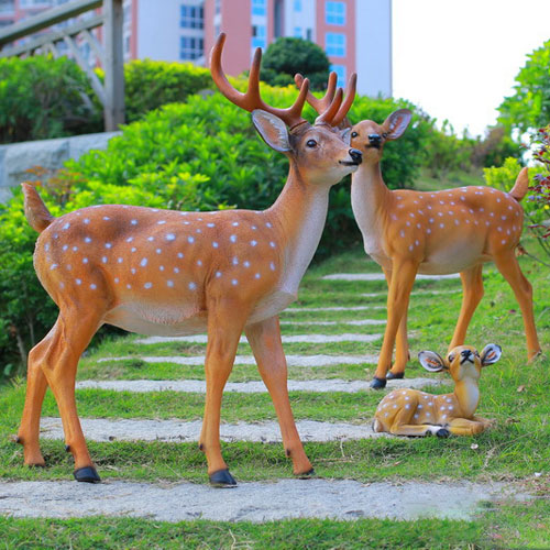 梅花鹿園林雕塑